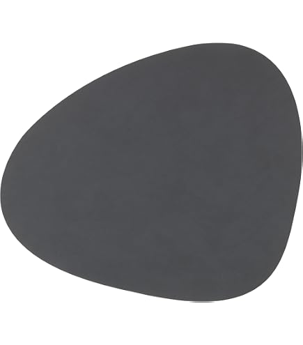 LindDNA Sottobicchiere Curve In Pelle Riciclata Ippopotamo - 80% Pelle, 20% Gomma Naturale, Grigio Antracite, 11x13 Cm, Resistente E Facile Da Pulire