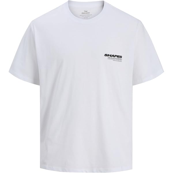 JACK & JONES Jcolido Fabric Branding Tee SS Crew Neck, Bianco, XS