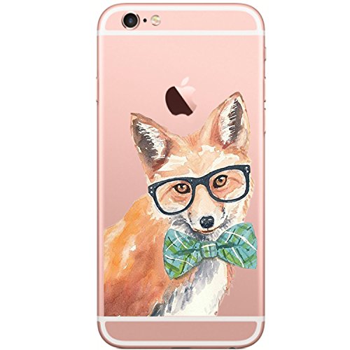 Preisvergleich Produktbild Caler iPhone 6 6S Hülle Silikon Transparente Slim TPU (Mr. Fox)