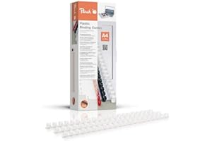 ‎PEACH Peach Plastikbinderücken A4 - 10mm - 65 Blatt - 100 Stück - weiß - PB410-01