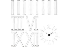 ‎FINGERINSPIRE FINGERINSPIRE 12 Stück Römische Ziffern Aus Acryl Zum Selbermachen Einer Wanduhr 30mm Lange Römische Ziffern Verspiegelte Silberne Ziffern Striche Kunst Wanduhrteile Heimdekorationen Für Wohnzimmer