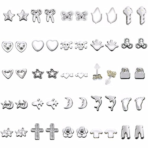 1set Mezcla Oreja Plateado Montante Pendiente de la Joyería,Estilo al Azar