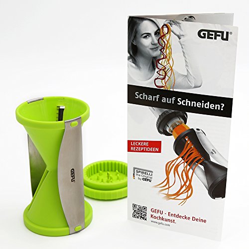 Gefu Spirelli Spiralschneider – verschiedene Farben + + Heftchen mit 4 Rezept-Tipps (grün) - 2