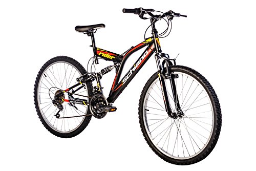 F.lli Schiano Rider Shimano Bike Full Suspension 18 v,  Black/Red,  26