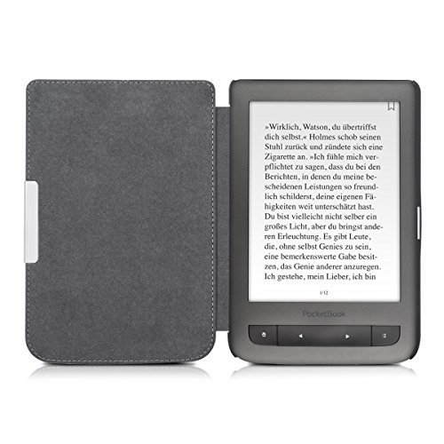 kwmobile Hülle für Pocketbook Touch Lux 3 / Touch Lux 2 – Flipcover Case eReader Schutzhülle – Bookstyle Klapphülle Rot - 4