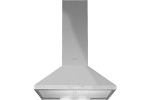 Teka DBB 60 - Campana Piramidal de Pared de 60 cm, Mandos Pulsantes, 3 Velocidades, Motor Doble Turbina, 2 Lámparas LED, Funcionamiento en Recirculación, Color Acero Inoxidable