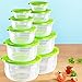Produktbild 20 tlg Frischhaltedosen 10 Schüsseln 10 Größen im Set Deckel Grün Transparent Dose Küchenbehälter Kunststoffbehälter Lebensmittelbehälter