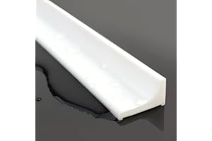 Adoture Sistema de retención de agua para umbral de ducha abatible La barrera de ducha mantiene el agua dentro del umbral (Tipo L Blanco, 1 M)