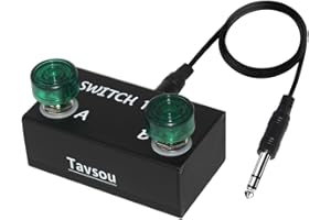Tavsou Dual-latching Switch Pedal Per pedale effetto chitarra Con TRS Cable (Latch Dual Switch)