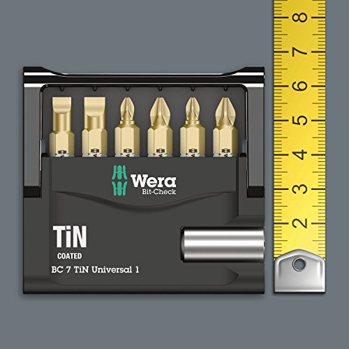 Wera Bit-Sortiment, Bit-Check 7 TiN PZ Universal 1 SB, 7-teilig, 05073538001 - 5