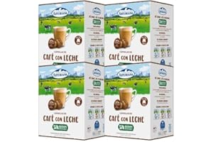 Central Lechera Asturiana Cápsulas de Café con Leche Entera, 4 x 16 cápsulas