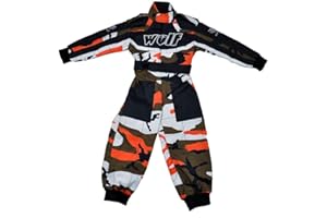 WULF STRATOS GLOVES Wulf WULFSPORT Kids CAMO Race Suit Overalls Motocross LT PW GO-Karting Child New (Orange, Junior M (7-8 YRS))