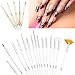 ACEVIVI 20pcs Nail Art Designing Painting Dotting Detailing Pen Brushes Bundle Tool Kit
