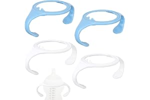 4st Nappflaskhandtag för Tommee Tippee, Ergonomiskt Halkfritt Grepp BPA-Fritt Flaskhandtag för Matning av Nyfödda (Blå