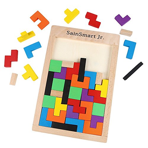 SainSmart Jr. Tetris Holzpuzzle Denkspielzeug, Lernspiel,geniale Geschenkidee - 2