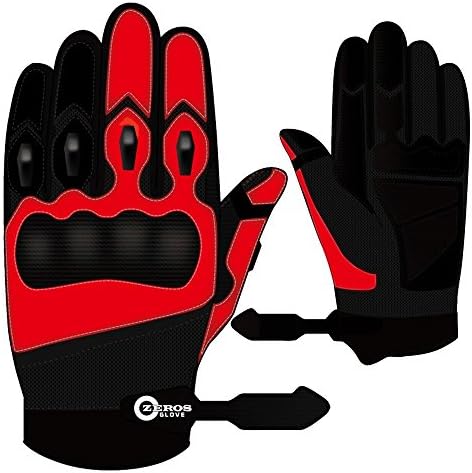 Zeros Classico Mens Motorbike Gloves (XX-Large, Red)