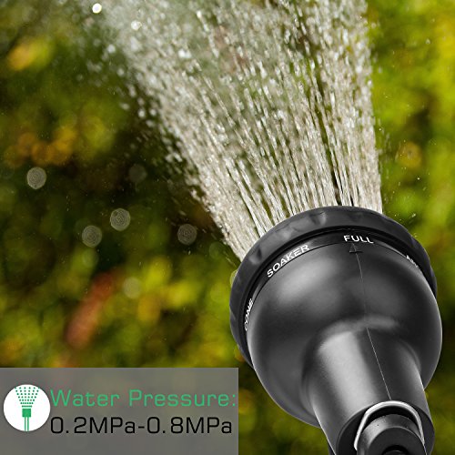 Nuovoware Gartenschlauch, 5M Garten Schlauch Wasserschlauch Gartenteichschlauch mit 8 Spray Modi und abnehmbare Düse für die Bewässerung, Autowäsche, Messing Ventilverbinder + Latex Innenrohr + Polyester Schlauch Gurtband, Schwarz - 5