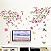 Produktbild DOLDOA Wandtattoo,Abnehmbares Wiederverwandbares Schöne Baum Blume Blätter und Vögeln Serie Wandbild mehrfarbiges Wallsticker Wandtattoo Aufkleber für Sofa und Fernsehen im Wohnzimmer Deko Wandpapier