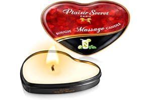 LOVERSpack Vela Masaje Erótico Comestible y Afrodisíaca con Aroma Mojito 35 ml. En lata con forma de corazón – Plaisirs Secrets Paris (CC826066)