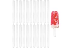 BETINYAR 50 palitos acrílicos de 4.5 pulgadas, palitos de helado reutilizables, palitos de helado de espejo, palo de helado acrílico para helado, pastel (transparente)