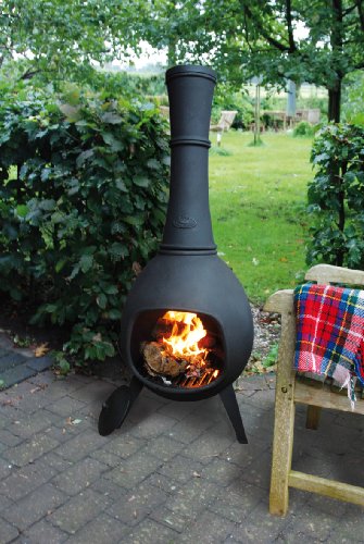 Esschert Design Terrassenofen, 150 cm L, schwarz, 53x53x144 cm, FF65 - 3