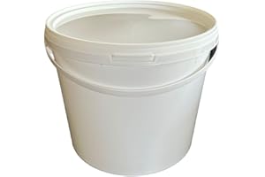 Silplast 1 x 5 Liter Eimer mit Deckel weiß 1 Stück, stapelbarerer Milch-/Vorratseimer, Honigeimer Kunststoffeimer Lebensmittelfreigabe, Lebensmittelechte Behälter, Leereimer für Mehl, Wassereimer