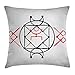 Produktbild WITHY Sacred Geometrty Decor Throw Pillow Cushion Cover, Ethnic Hand Drawn Square Shaped Tribal Symmetrical Alchemy Figure, Decorative Square Accent Pillow Case, 18 X 18 Inches, Rd Black