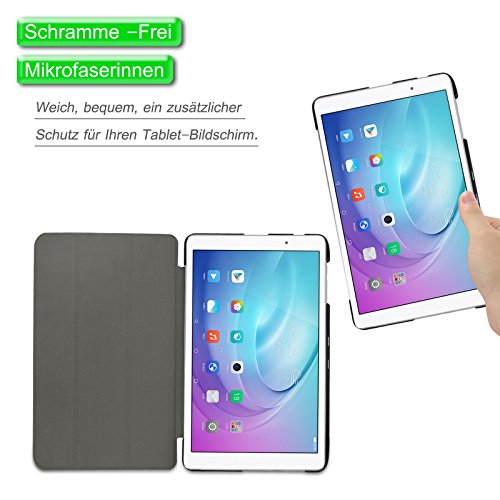HuaWei MediaPad T2 10.0 Pro Hülle, Infiland Ultra Dünn Tri-Fold Muschel hochwertiges PU Leder Ultra Schlank Superleicht Ständer Shell Cover Schutzhülle Etui Tasche für Huawei MediaPad T2 10.0 Pro 25,7 cm (10,1 Zoll) IPS Tablet PC(Lila) - 4