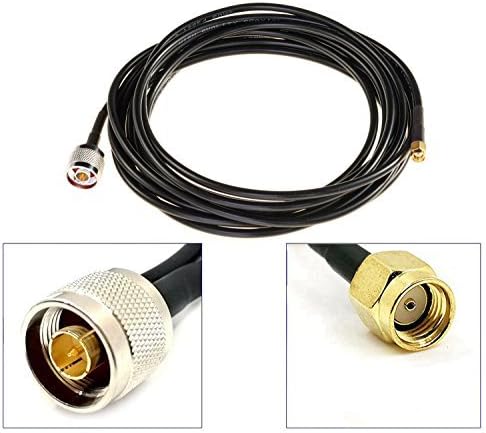 Lysignal N Male Connector to RP-SMA Male Antenna Pigtail Coax Extension Cable (16ft)