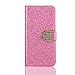 Produktbild Galaxy S6 Edge Glitzer Hülle, Samsung Galaxy S6 Edge Diamant Hülle, Kucosy Galaxy S6 Edge Luxury Bling Glitzer Handyhülle Damen Mädchen Schutzhülle Sparkle PU Leder Handytasche Handy Tasche mit Magnet Kartenfächer und Standfunktion Folio Bookcase Weich TPU Innere Kratzfeste Handyhülle Umfassender Schutz Etui Case Cover Mädchen Handy hüllen für Samsung Galaxy S6 Edge - Rosa