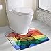 Produktbild Non-Slip Soft Flannel Colorful Tie Dye Love Heart Toilet Contour Bathroom Rug with Water Absorbent Machine Washable 15.7x19.3 Inch U-Shaped