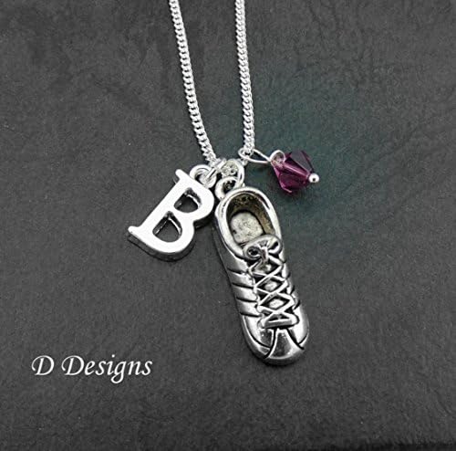 Sport Shoe Necklace Anti-Tarnish Silver Plated Personalised, 18" Chain