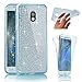 Produktbild SevenPanda Glizter Silikon Hülle für Samsung Galaxy J7 2017 (J730) EU Model, 360 Grad Komplette Schutz Glänzende Bling Strass TPU Weich Schutzhülle Hüllen Transparent Crystal Kristall Flexible Bumper Ultra Slim Dünne Full Body Beidseitiger Touchscreen Gehäuse Handytasche Schale Tasche Etui Handy Case Cover - Blau
