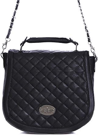 Ascot Quilted Saddle Bag - Black