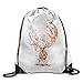 Produktbild Unique Gym Sack Bag Drawstring Backpack Sport Bag for Men & Women | School Travel Backpack for Kids - (The Autumn Deer)