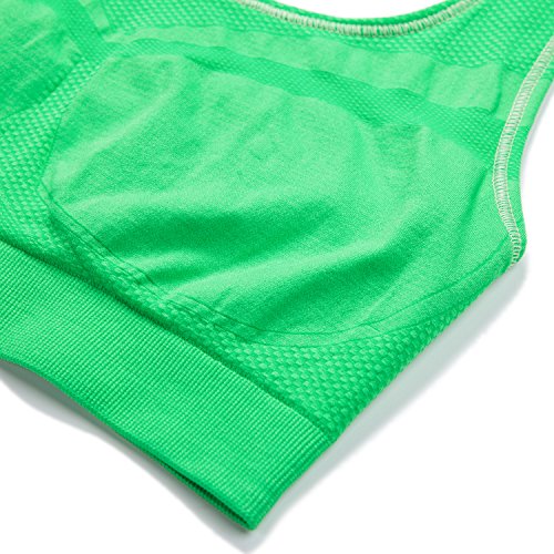 Lapasa Damen Yoga Sport-BH, Nahtlos, Racerback, Push Up ohne Bügel, Sport Bustier, mittlerer Halt für Yoga und Fitness-Training, geschmeidig und luftig, L008 - 6
