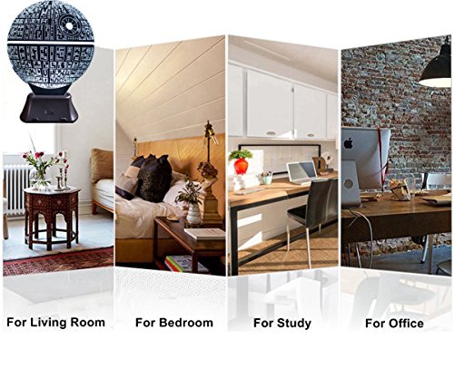 Pasway 3D LED Licht Nachtlichter Schreibtischlampen 3D-Visualisierung Tabellen Licht Lampe für Halloween Weihnachten Party, Warmweiß Beleuchtung (Runden) - 7