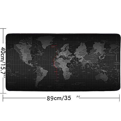 Temor - Alfombrilla para rat n de gran tama o perfecta para jugar con dise o del mapa del mundo color negro Temor - Alfombrilla para rat n de gran tama o perfecta para jugar con dise o del mapa del mundo color negro