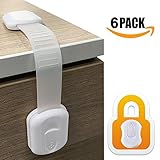 HomySnug Kindersicherung für Schubladen und schränke, Baby Riemen für Kleiderschrank, 6 Stück