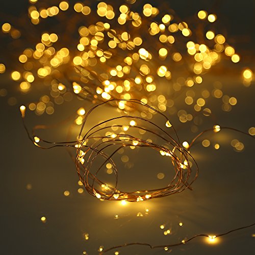 B-right® 22M 200 LEDs Kupfer Lichterkette, Wasserdicht IP44, Warmweiß, LED Solar Lichterkette, LED Solarlichterkette, Innen- und Außen Weihnachtsbeleuchtung für Weihnachten / Hochzeit / Party - 6