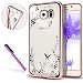 Produktbild Samsung Galaxy S6 Edge Case,LEECO Galaxy S6 Edge Plating Case Soft Shell TPU Flower fit Protective Case Cover for Samsung Galaxy S6 Edge Rose Gold and White by LEECO