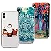 Produktbild 3X Hülle iPhone Xs Max(6.5 Zoll), Floral Weich Durchsichtig TPU Bumper Tiere Pflanzen Gepresst See-Through Transparent Phone Case Flower Gedruckt Schutz Cover, Weißes Totem/Wald/ Weihnachtsmann