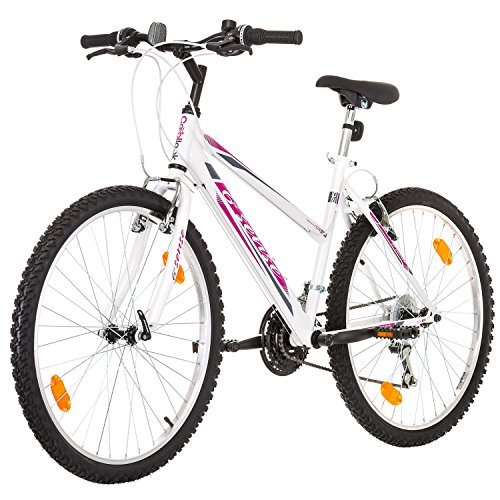 26 Zoll 6ST SENSE EU-PRODUKT Damenfahrrad Mädchenfahrrad Mountainbike Rad Bike Cycling Kinderfahrrad Jugend Fahrrad Jungen MTB SHIMANO, Rahmen 46 cm, 18-GANG BLAU WEISS Schaltung mit Beleuchtung nach STVO - 5
