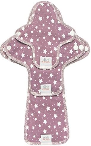 Moon Washable Pads Trial Organic Cotton Panty Liners Set of 3 Stars Purple
