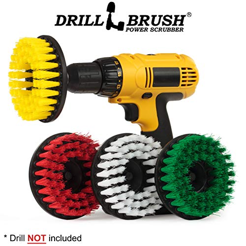 Scrub Brush - Cleaning Supplies - Drill Brush Power Scrubber Multi-Purpose Kit - Leather Cleaner - Spin Brush - Grout Cleaner - Shower Scrubber - Deck Brush - Glass Cleaner - Hard Water, Calcium, Rust