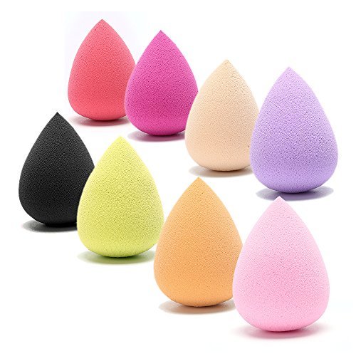 Bromose - Set di 8 spugnette colorate per l'applicazione di cipria, fondotinta o prodotti liquidi e in crema in modo impeccabile 