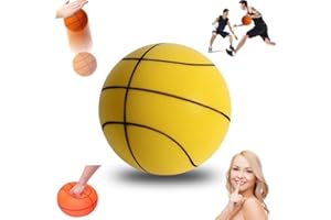 Chicmine Silent Basketball Dribbling Indoor, Mute Silent Basketball Size 7 Bouncing Ball Quiet Basketball Uncoated High-Density Foam Ball Soft Lightweight Quiet Ball Sports for Adult Kids
