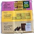 M&S Bigger Value Trio Pack Malted, Custard Creams and Bourbon Cream Biscuits Sections 500g (Pack of 2) In Premier Life Store Box