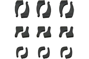 AAED 9 Paires de Coussinets Anti Glisse Lunettes, Accessoires en Silicone pour Lunettes, Crochets D'oreille pour Lunettes, Crochets Souples Antidérapants pour Lunettes, Trois Tailles (Noir)