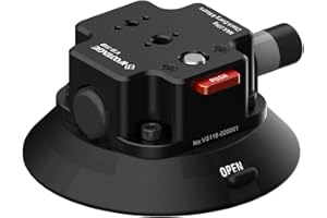 iFootage VS-118 -Spider Crab Vehicle Suction Cup Ventosa Profesional de Aluminio 1/4" y 3/8", Capacidad de Carga Máxima de 20 kg